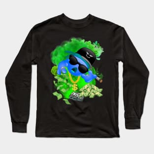 GREEN MAN BLUE EMOJI FACE DESIGN Long Sleeve T-Shirt